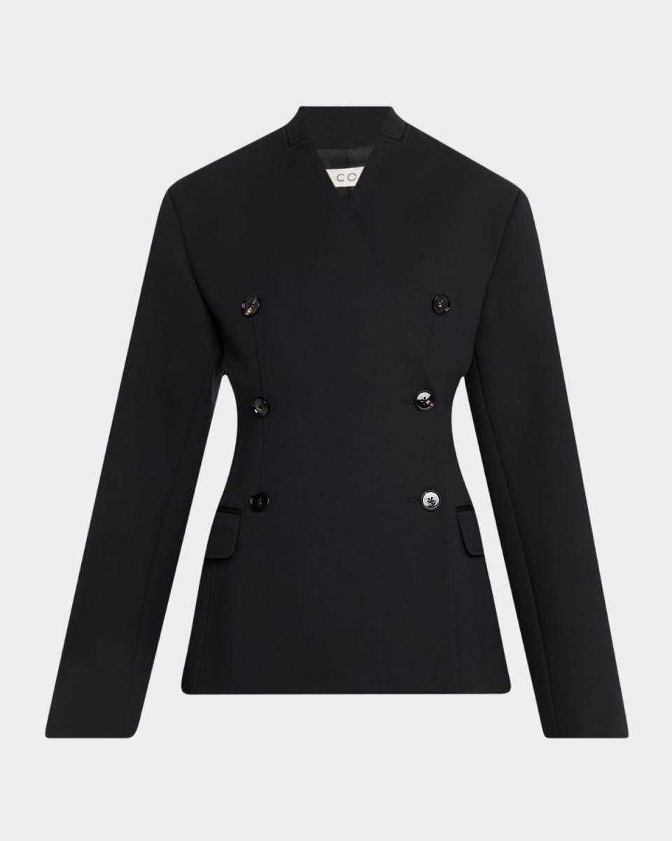 Sculptural Collarless Jacket